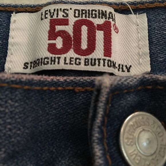 Vintage Levi’s 501 button fly straight jeans 42 - Picture 7 of 9